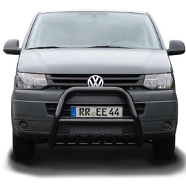 Schwarzer Frontschutzbügel mit Unterfahrschutz passend für VW T5 (2003-2015)