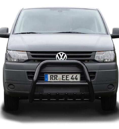 Schwarzer Frontschutzbügel mit Unterfahrschutz passend für VW T5 (2003-2015)