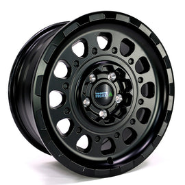 TWIN-MONOTUBE-PROJEKT-AT3-MONOBLOC ALLTERRAIN FELGE IN 17 ZOLL ALS EINTEILIGE VARIANTE IN SEIDENMATT SCHWARZ Für VW T5, T6, T6.1