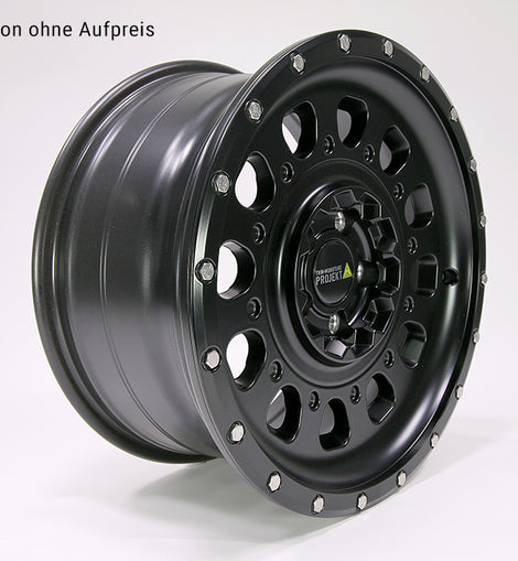 TWIN-MONOTUBE-PROJEKT-AT3 ALLTERRAIN FELGE IN 17 ZOLL INKL. AUSTAUSCHB. SCHUTZRING IN SEIDENMATT SCHWARZ Für VW T5, T6, T6.1