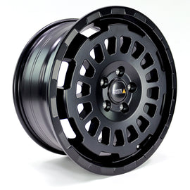 TWIN-MONOTUBE-PROJEKT-AT-MONOBLOC KONKAVE ALLTERRAIN FELGE 8x17 ZOLL IN SEIDENMATT-SCHWARZ FÜR VW T5, T6, T6.1